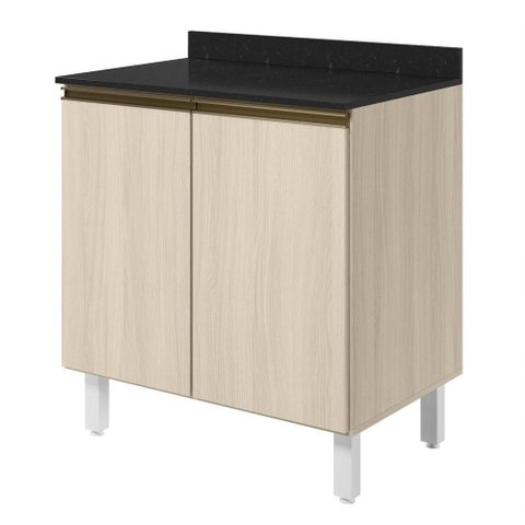 Balcão com Tampo 2 Portas MDF 80 cm Kali 1222322 Bianco Toq Nicioli