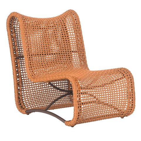 1 Poltrona Texas em Alumínio Pintura Marrom Corda Náutica Trama Original