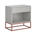 Ver imagem 2 de Mesa de Cabeceira para Quarto Malta Off White com Cobre Luxo