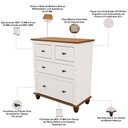Ver imagem 5 de Cômoda para Quarto Closet 4 Gavetas 90cm Provençal Alegra S05 Off White Nogueira - Lyam Decor