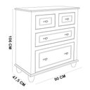 Ver imagem 6 de Cômoda para Quarto Closet 4 Gavetas 90cm Provençal Alegra S05 Off White Nogueira - Lyam Decor