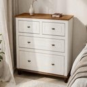Ver imagem 3 de Cômoda para Quarto Closet 4 Gavetas 90cm Provençal Alegra S05 Off White Nogueira - Lyam Decor