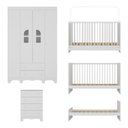 Ver imagem 3 de Conjunto de Quarto Aurora 4 Portas 6 Gavetas MDP-MDF Branco Multimóveis