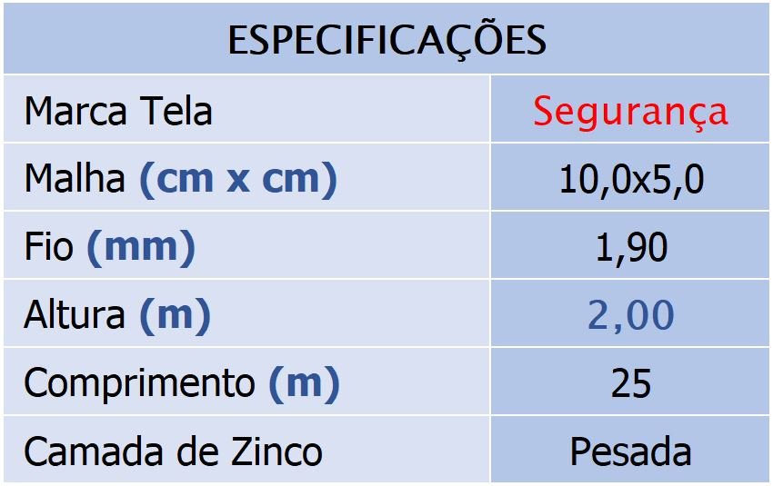 Tela Soldada Alambrado Segurança 10x5 2,0x25m 1,9mm Morlan - 2