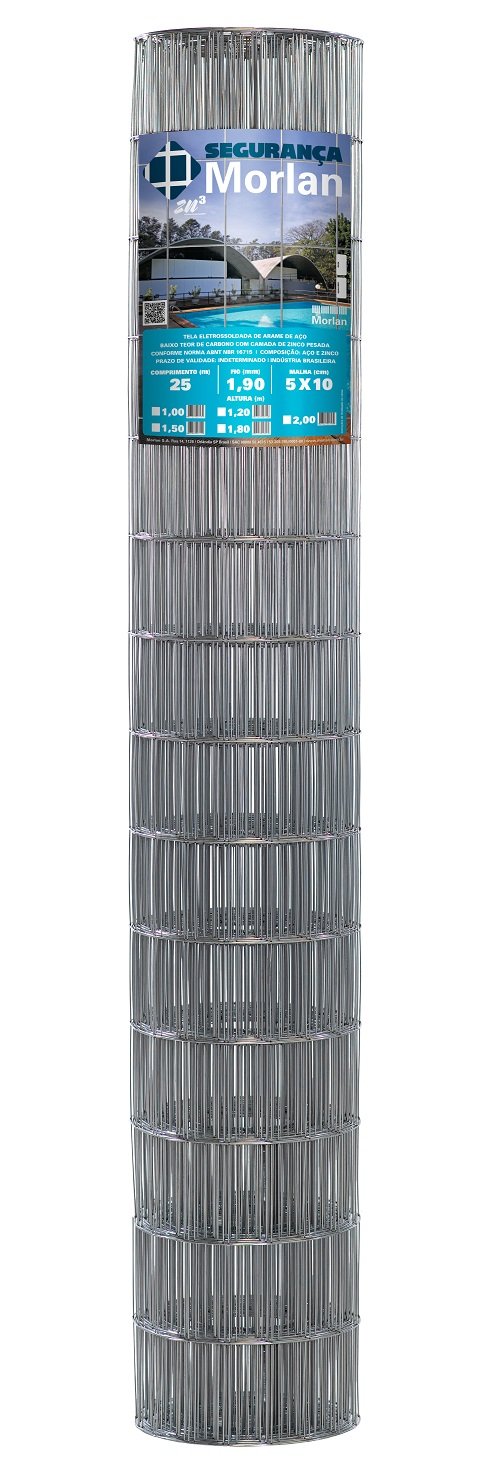 Tela Soldada Alambrado Segurança 10x5 2,0x25m 1,9mm Morlan - 1