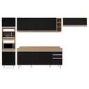 Ver imagem 6 de Armário de Cozinha Modulada 5 Peças CP17 Balcão com Tampo Castanho/Preto - Lumil Lumil Móveis