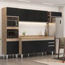 Ver imagem 2 de Armário de Cozinha Modulada 5 Peças CP17 Balcão com Tampo Castanho/Preto - Lumil Lumil Móveis