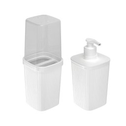 Kit Porta Sabonete Líquido 420ml e Porta Escova de Dente - 1