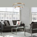 Ver imagem 2 de Pendente Lustre Led Moderno 2 Aros Arcos Anéis 40cm e 60cm Atenas 45w 6500k Bivolt Pronto para Insta