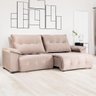 Sofá Retrátil e Reclinável Lisboa 4 Lugares 2,50m Veludo Luxor Cappuccino Espuma D28 - 1
