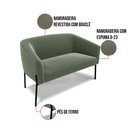 Ver imagem 5 de Sofá Namoradeira 2 Lugares Pé Ferro Preto Stella Bouclê Menta D03 - D'Rossi