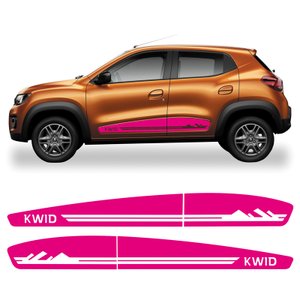 Kit Adesivo Renault Kwid Faixa Lateral Porta 2017/2022 Kwd14 Rosa Teu Adesivo