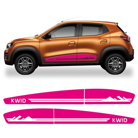 Kit Adesivo Renault Kwid Faixa Lateral Porta 2017/2022 Kwd14 Rosa Teu Adesivo