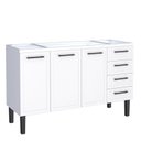 Ver imagem 1 de Gabinete de Aço para Pia 150cm Juno/apolo 4 Gavetas Cozimax Branco
