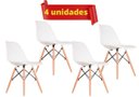Ver imagem 3 de Kit 4 Cadeiras Eames Branca com Pés de Madeira Decorativas Eiffel Charles AJL STORE kit Cadeira