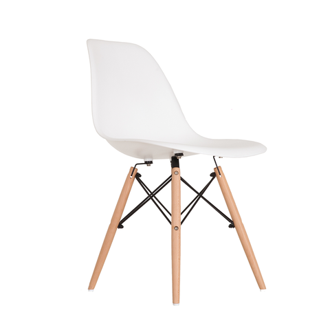 Kit 4 Cadeiras Eames Branca com Pés de Madeira Decorativas Eiffel Charles AJL STORE kit Cadeira