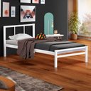 Ver imagem 3 de Cama de Aço Solteiro Tubular 0.78 Branca Jane Shop Jm
