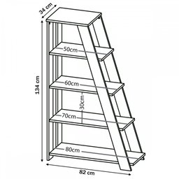 Estante para Livros Star 4 Prateleiras Preto - Artany Móveis - 5