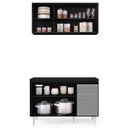 Ver imagem 4 de Armário Aéreo Virgínia e Balcão para Pia 120cm Michigan Preto/cinza - Lumil