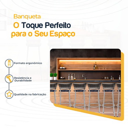 Kit 6 Banquetas Alta Vime Junco Degradê Sacada Àrea Gourmet Balcão Ilha Bancada bar piscina Cozinha - 3