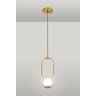 Kit 2 Luminárias Lustre Arco Dourado Globo Cama Quarto 43cm - 3