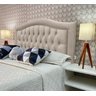 Cabeceira Cama Casal Capitone Sophia Provençal Suede Bege 60 Rbl - 1