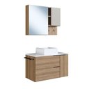 Ver imagem 2 de Conjunto Banheiro Gabinete com Cuba e Espelheira Toalheiro 80cm Suspenso Multimóveis Crpro-CON036