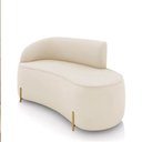 Ver imagem 2 de Sofá 2 Lugares Orgânico 140cm Pé Dourado Morgan Veludo/cotelê Bege D03 - D’Rossi