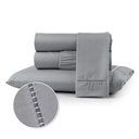 Ver imagem 4 de Jogo Lençol Cama Box Queen 3 Peças 400 Fios Micropercal Poliéster com Elástico Ponto Palito Liso