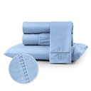 Ver imagem 1 de Jogo Lençol Cama Box Queen 3 Peças 400 Fios Micropercal Poliéster com Elástico Ponto Palito Liso