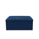 Ver imagem 3 de Kit Cabeceira e Calçadeira Baú Dunas Casal 140 Cm - Veludo Azul