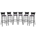 Ver imagem 1 de Kit 6 Banquetas para Bancada Banco Alto Junco Preto Balcão Cozinha Gourmet Bar Área de Lazer Piscina