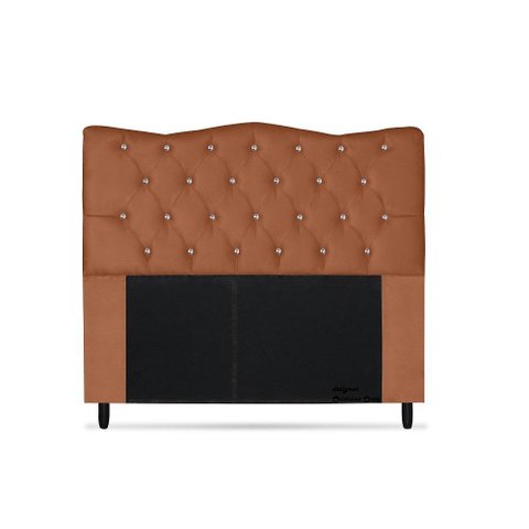 Cabeceira Dunas Solteirão Viúva 120cm com Strass Suede: Terracota