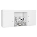 Ver imagem 2 de Armário Aéreo Suspenso Ponte Modulada Para Casal Organizador Quarto 1,50m 2 Portas 1 Nicho Branco