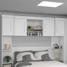 Armário Aéreo Suspenso Ponte Modulada Para Casal Organizador Quarto 1,50m 2 Portas 1 Nicho Branco - 1