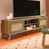 Rack para TV Até 75 Polegadas Charlotte 2 Portas Carvalho/Menta - Artely Móveis - 1