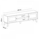 Ver imagem 4 de Rack para TV Até 75 Polegadas Charlotte 2 Portas Carvalho/Menta - Artely Móveis