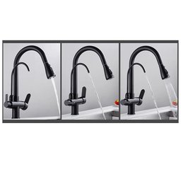 Torneira Monocomando 360 Preta Luxo Regulavel Filtro Cozinha Gourmet Quente Frio Cuba Mesa Bancada - 12