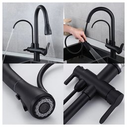 Torneira Monocomando 360 Preta Luxo Regulavel Filtro Cozinha Gourmet Quente Frio Cuba Mesa Bancada - 7