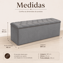 Ver imagem 3 de Recamier Bau Estofado Casal Padrão Anita 140 cm Veludo