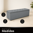 Ver imagem 3 de Recamier Bau Estofado Casal Padrão Anita 140 Cm Veludo