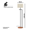 Ver imagem 4 de Luminária Abajur de Chão Salone Decore Estilo Industrial Base Preto Cupula Palha