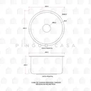 Ver imagem 6 de Cuba Para Cozinha Redonda Aço Inox 201 Tamoios 40 cm Pingoo.casa - Prata