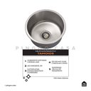 Ver imagem 2 de Cuba Para Cozinha Redonda Aço Inox 201 Tamoios 40 cm Pingoo.casa - Prata