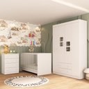 Ver imagem 2 de Quarto de Bebê Completo com Berço 3 em 1 com Colchão Incluso Brisa Multimóveis Mp4537 Branco