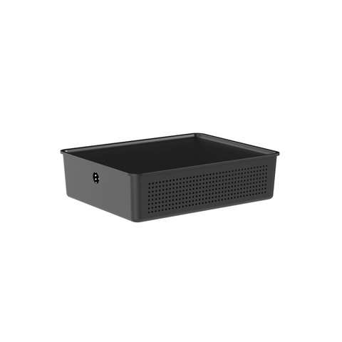 Cesto Flow com Tampa 34x27x9cm Preto Fechado Martiplast