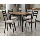 Ver imagem 2 de Kit Mesa de Jantar Marva 91cm com 04 Cadeiras Luisiana Cedro Ferro Preto - Pallazio