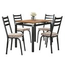 Ver imagem 1 de Kit Mesa de Jantar Marva 91cm com 04 Cadeiras Luisiana Cedro Ferro Preto - Pallazio