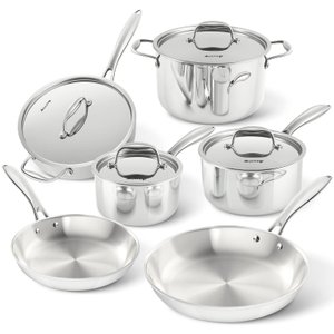 Duxtop Conjunto de Panelas e Frigideiras 10pc Aço Inoxidável Tri-ply