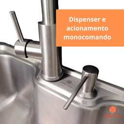 Cuba Gourmet com Acessórios e Torneira Extensível Escovada - 6